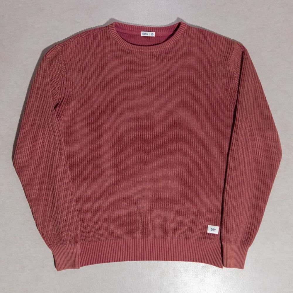 Katin Swell Knit Crew Fisherman Maroon Vintage Wash Sweater Medium Huckberry